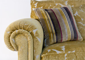 Duresta 2 and half Seater in Gardenia Gold Silver 4